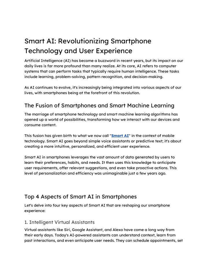 smart ai revolutionizing smartphone technology