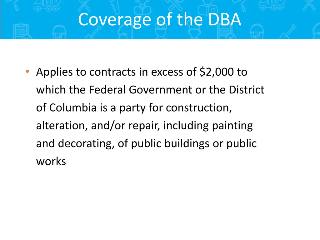 coverage of the dba