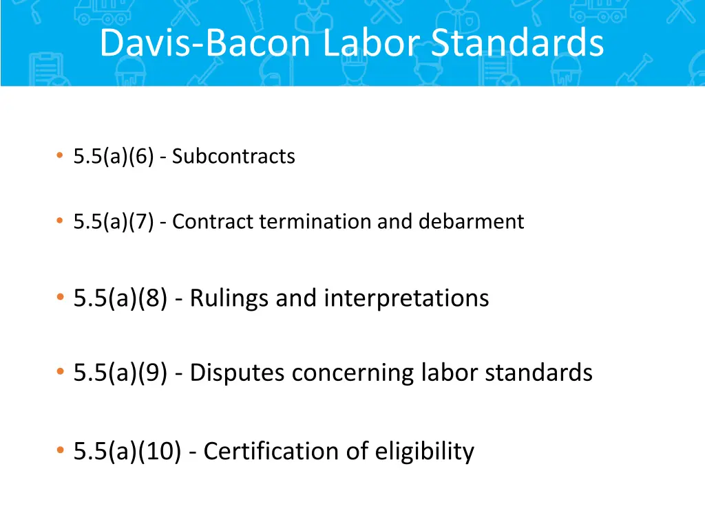 davis bacon labor standards