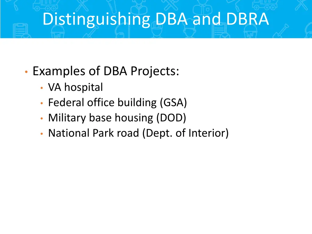 distinguishing dba and dbra