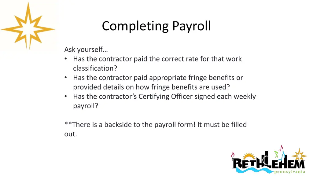 completing payroll