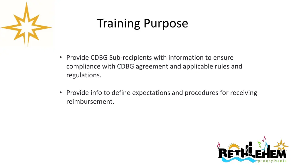 training purpose