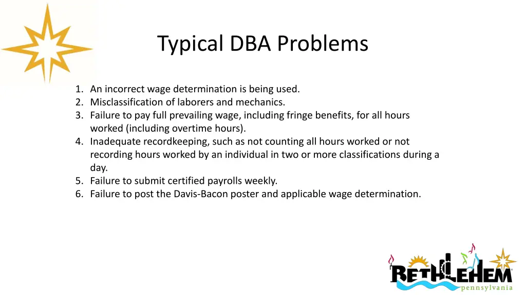 typical dba problems