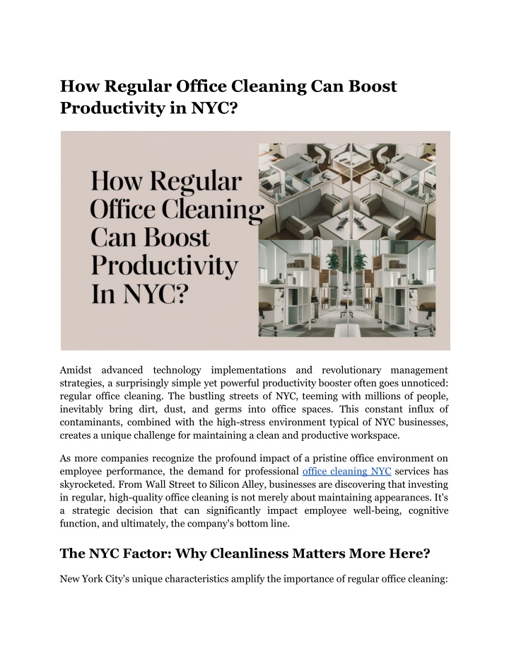 how regular office cleaning can boost