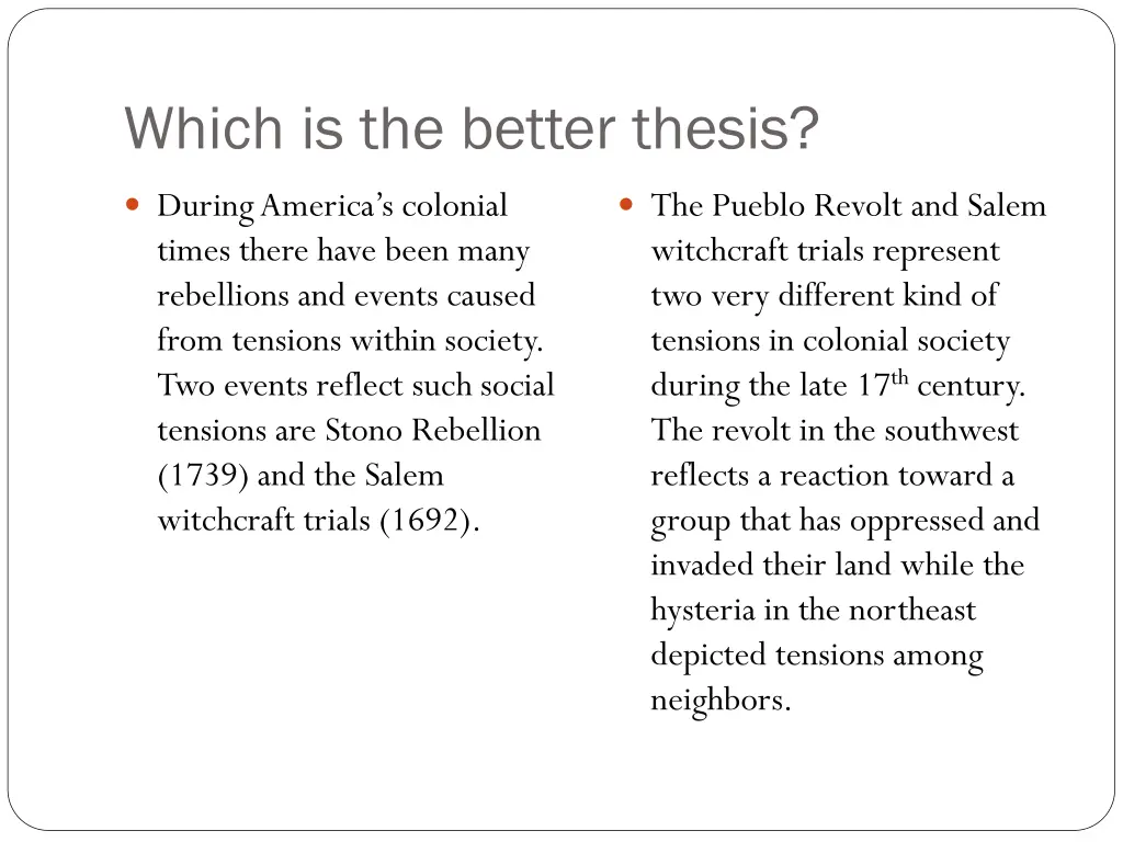 which is the better thesis