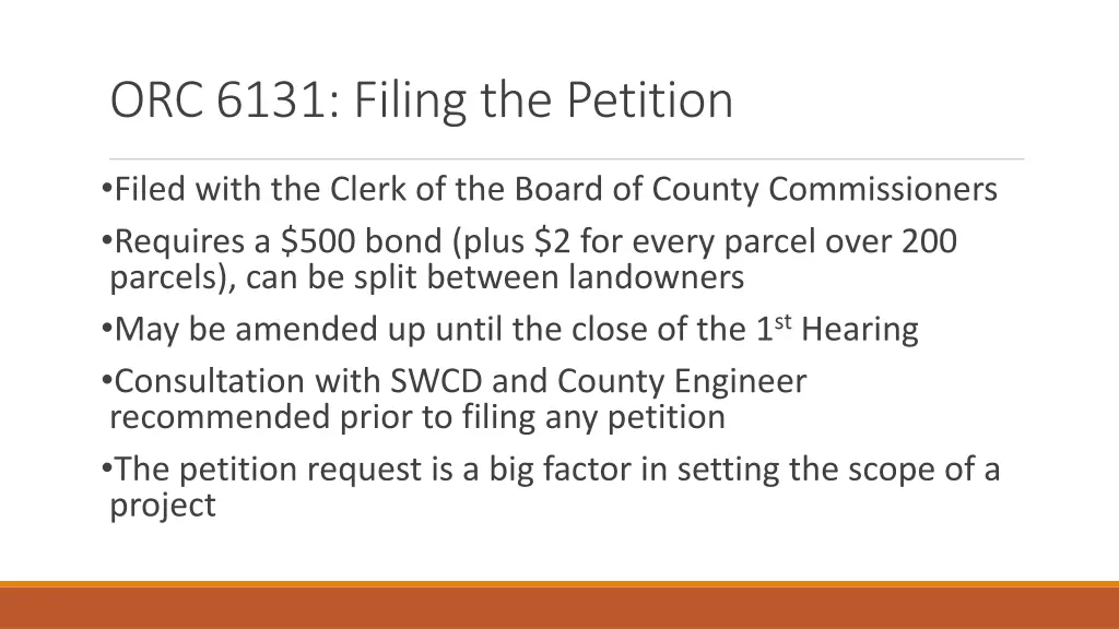 orc 6131 filing the petition