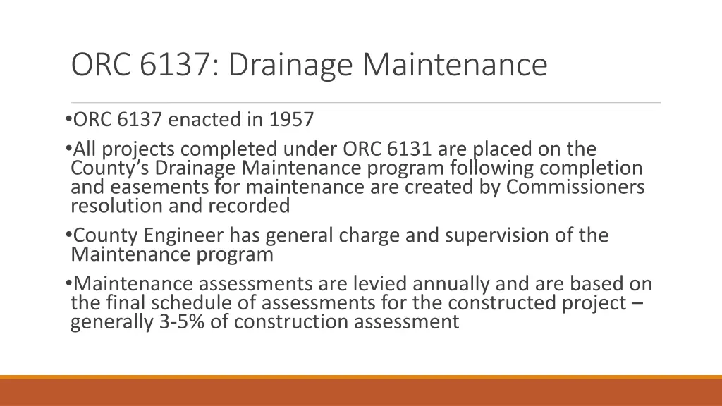 orc 6137 drainage maintenance