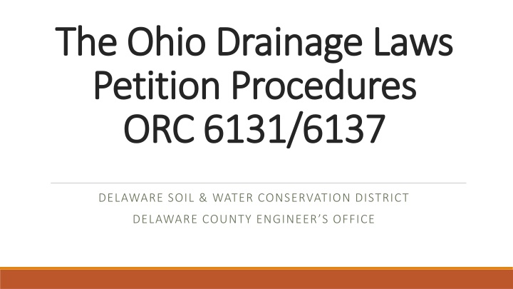 the ohio drainage laws the ohio drainage laws