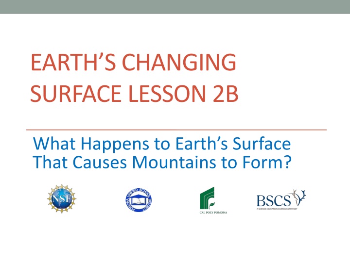 earth s changing surface lesson 2b