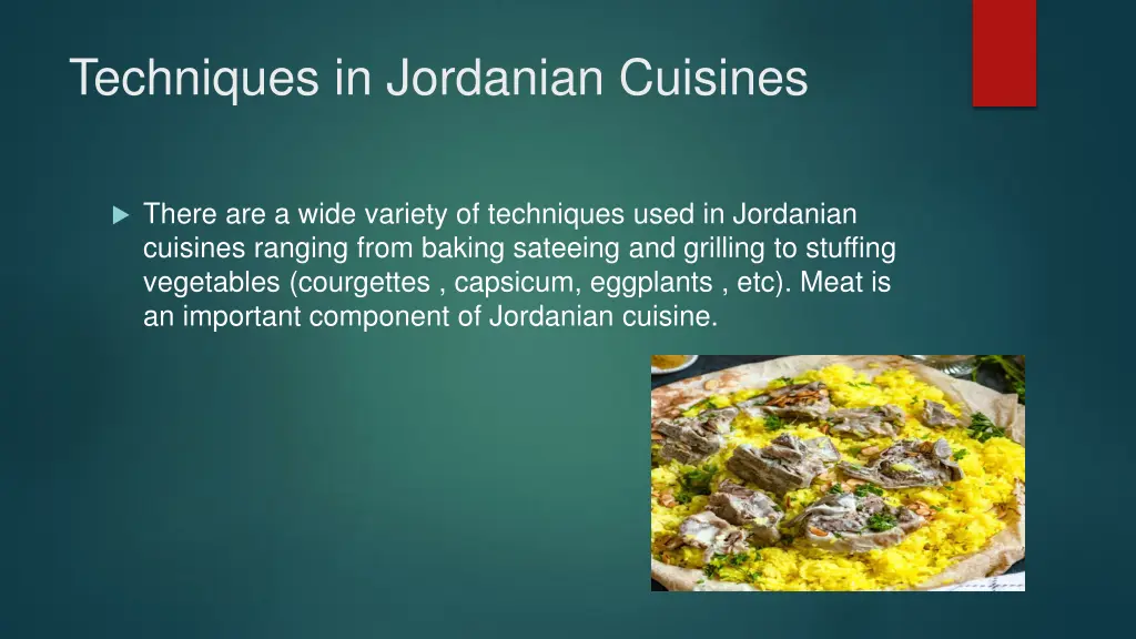 techniques in jordanian cuisines