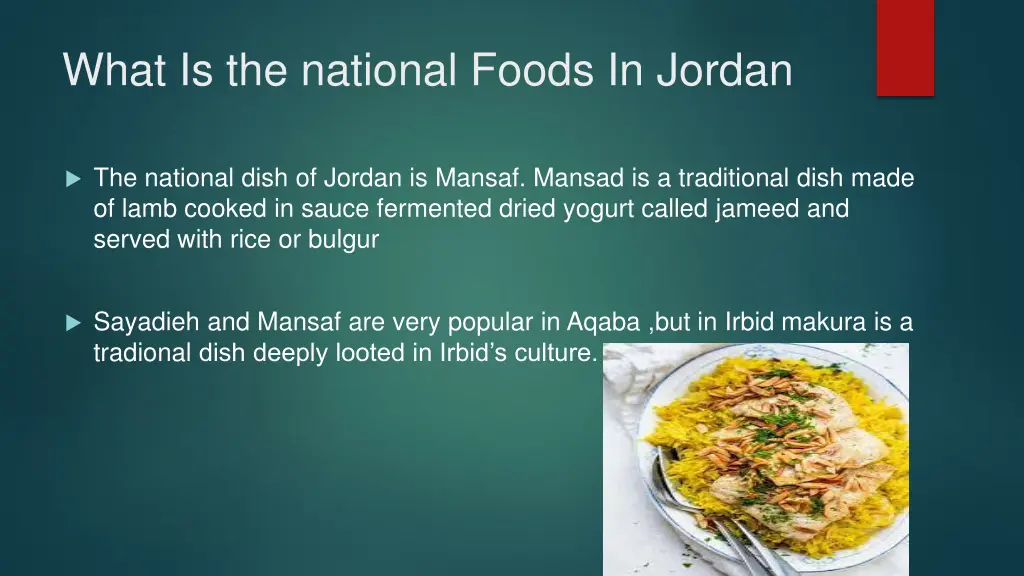 what is the national foods in jordan