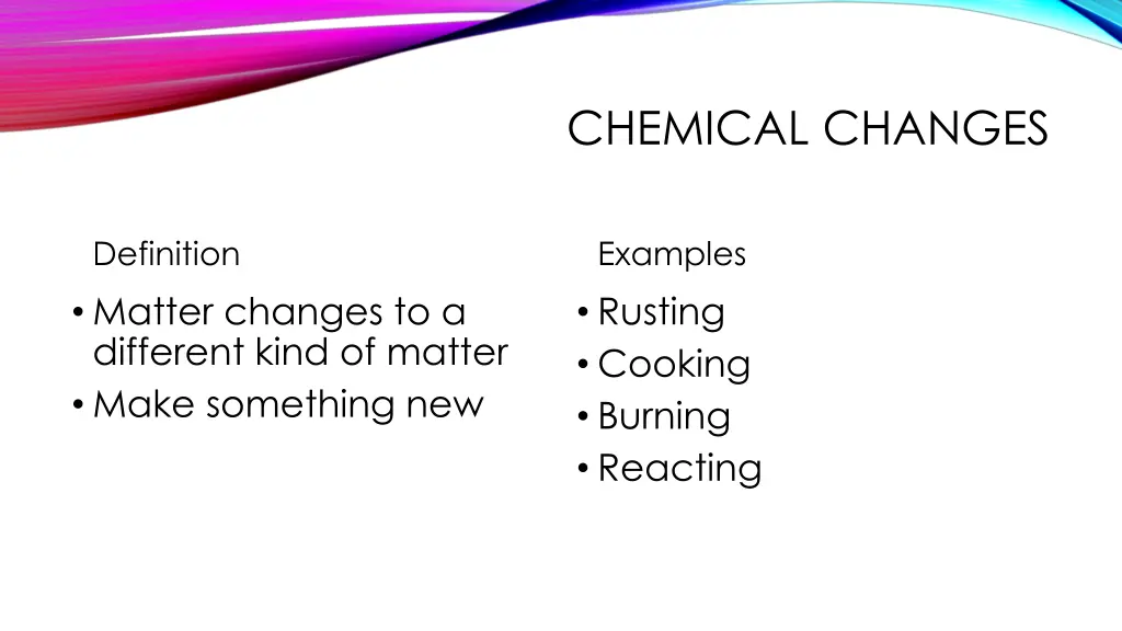 chemical changes 1