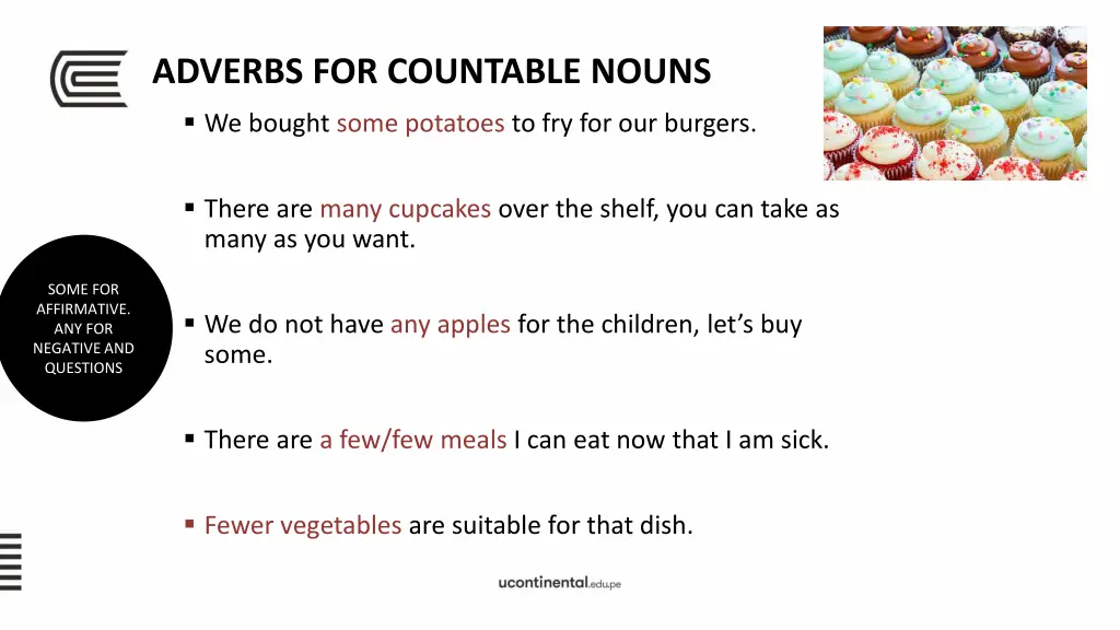 adverbs for countable nouns we bought some