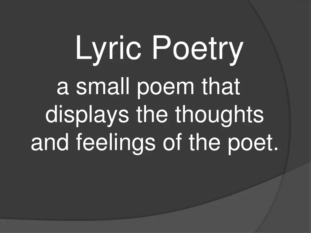 lyric poetry