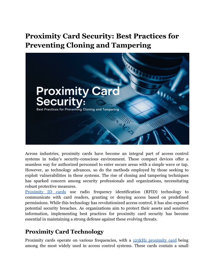 proximity card security best practices