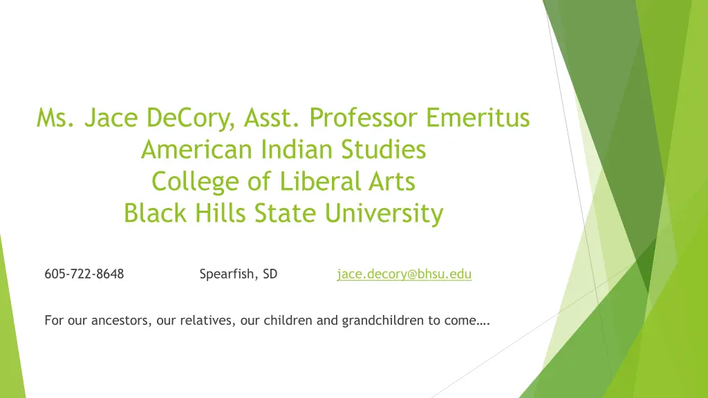 ms jace decory asst professor emeritus american