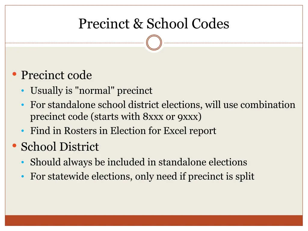 precinct school codes