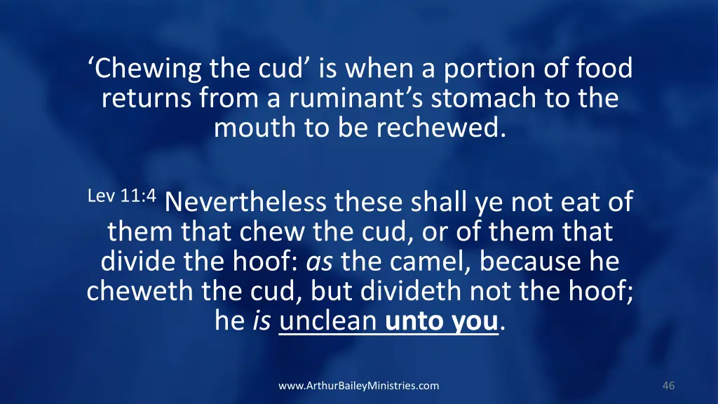 chewing the cud is when a portion of food returns