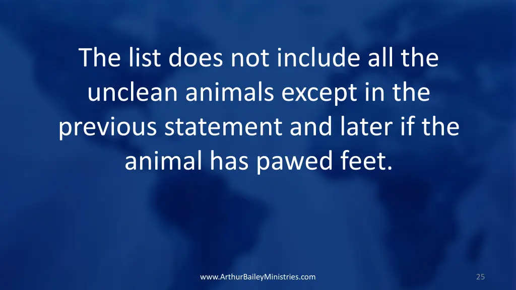 the list does not include all the unclean animals