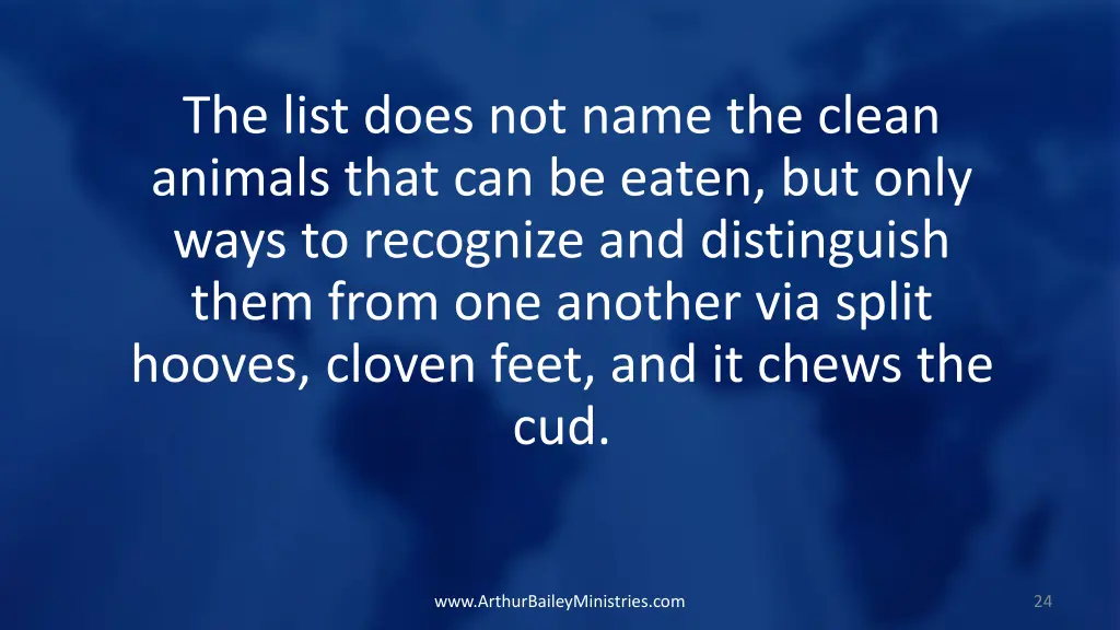 the list does not name the clean animals that