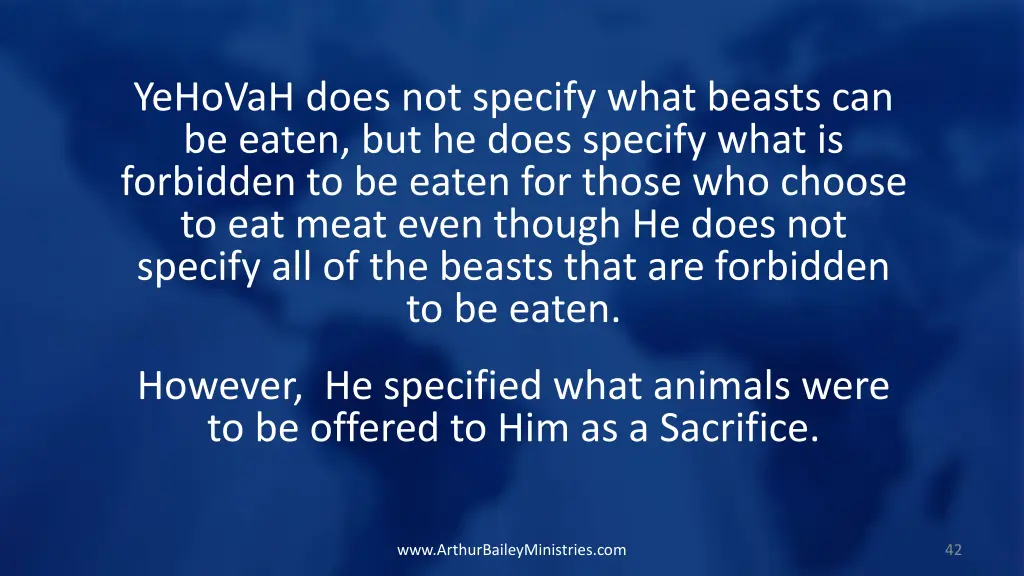 yehovah does not specify what beasts can be eaten