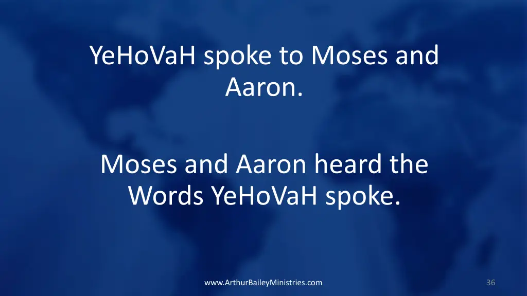 yehovah spoke to moses and aaron