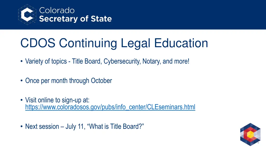 cdos continuing legal education