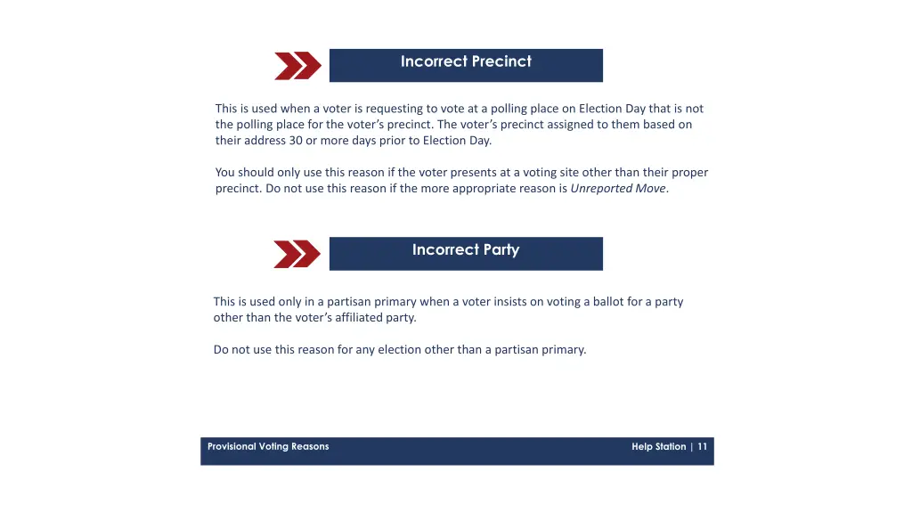 incorrect precinct