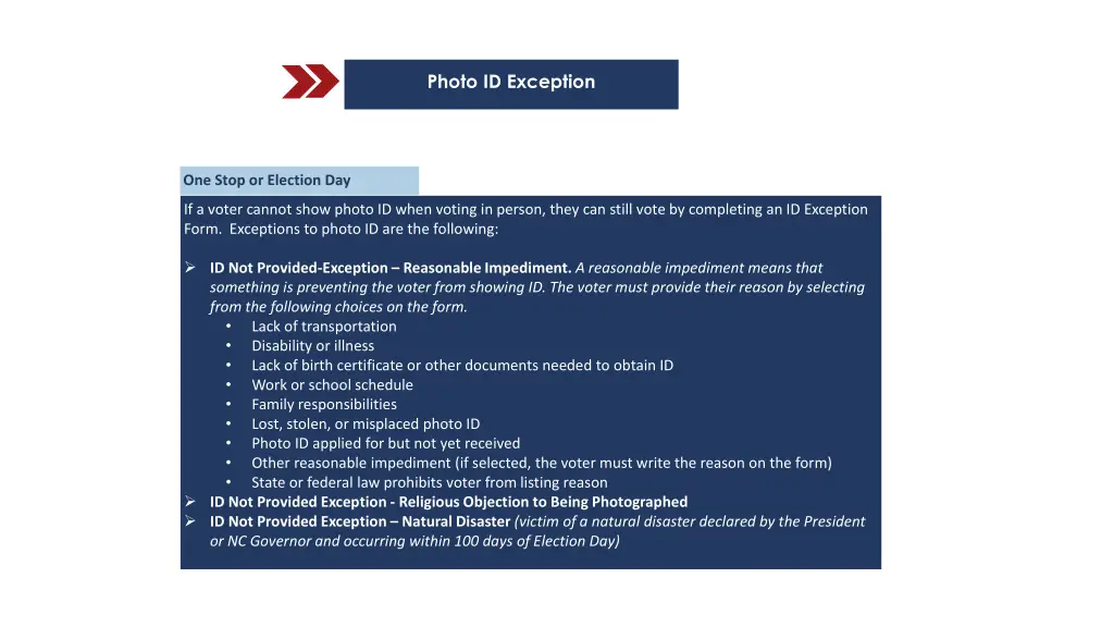 photo id exception