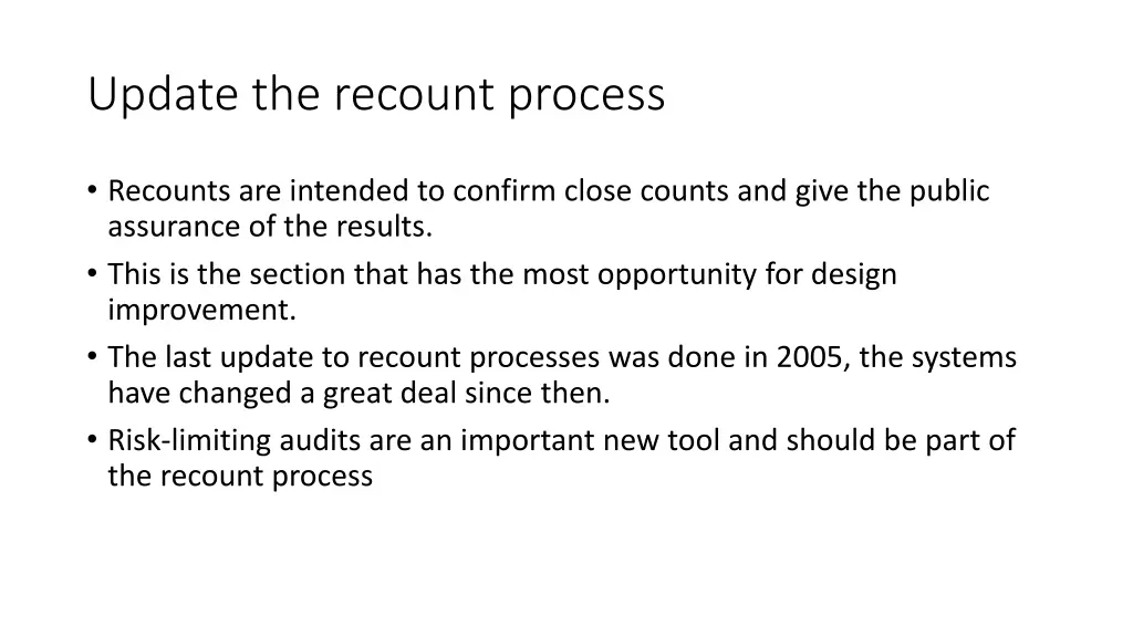 update the recount process