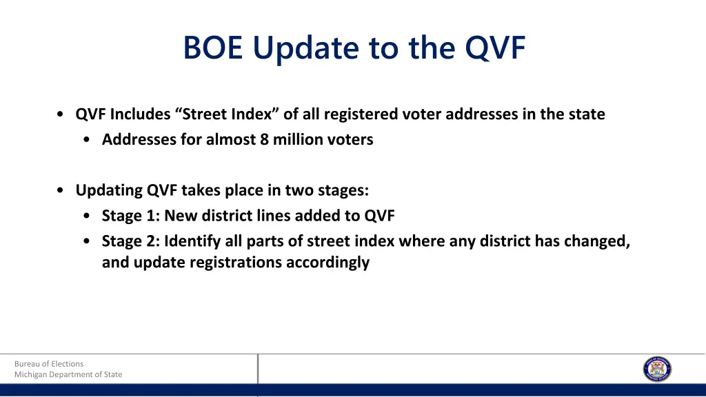 boe update to the qvf