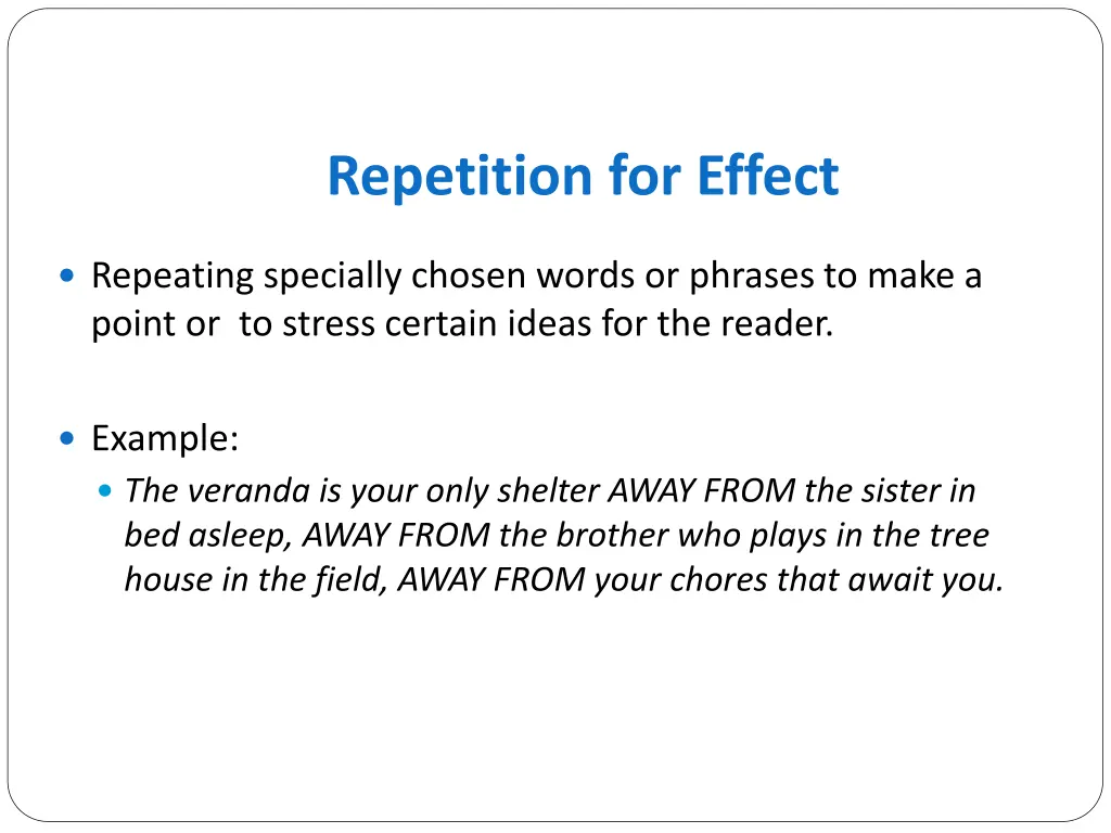 repetition for effect