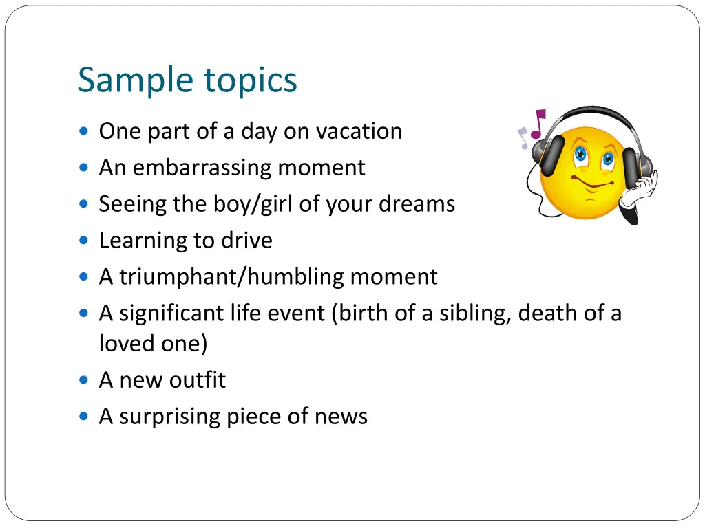 sample topics