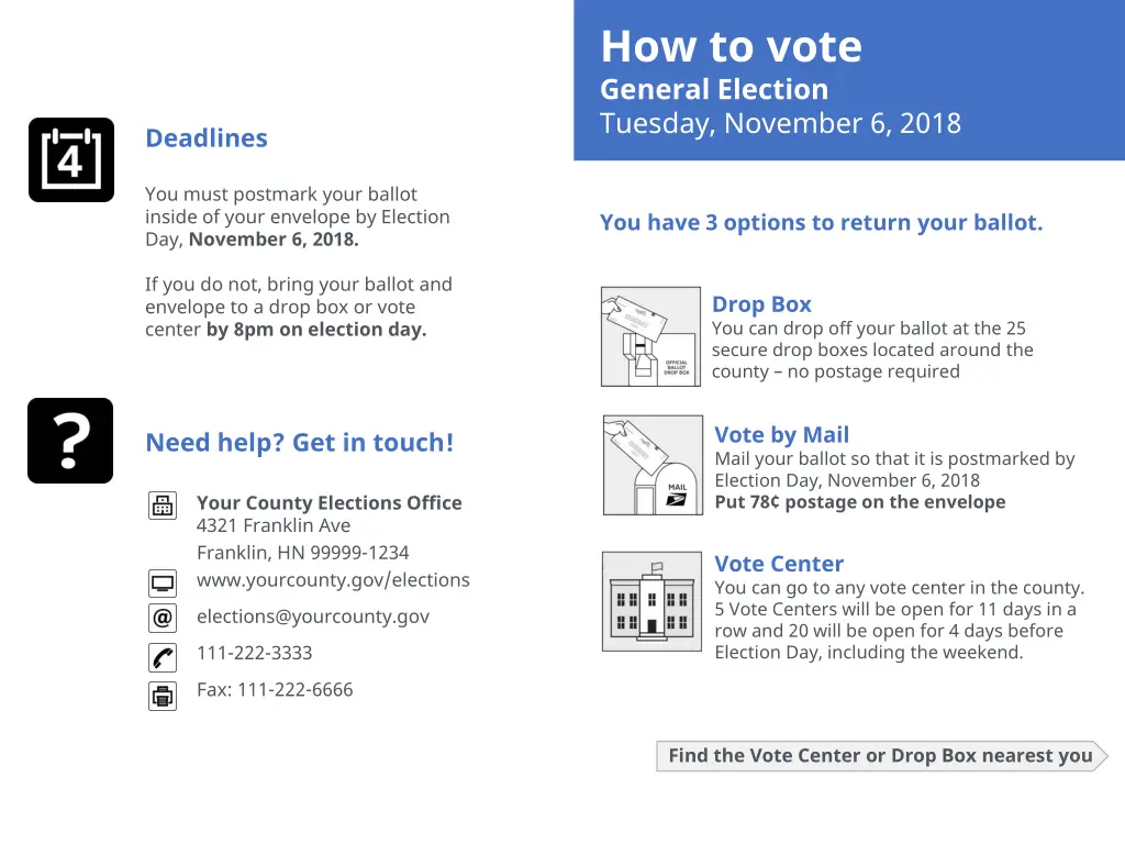 how to vote general election tuesday november