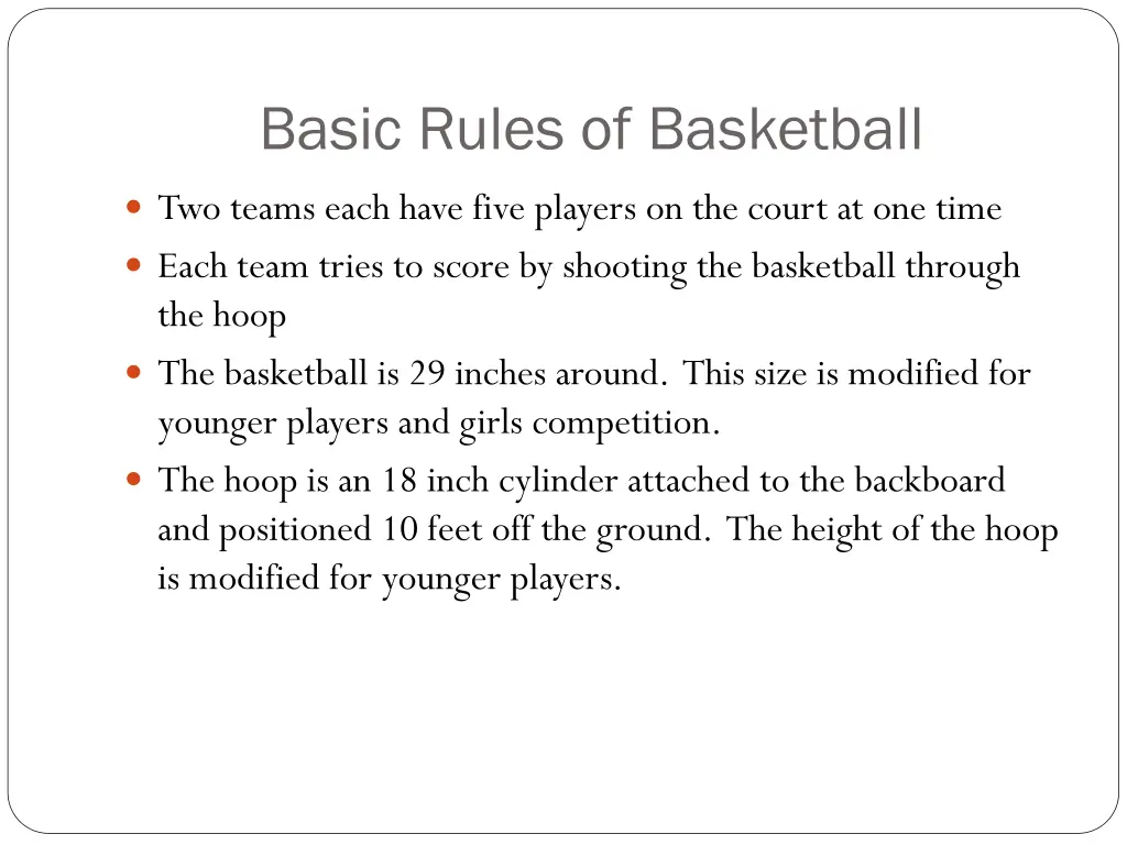 basic rules of basketball