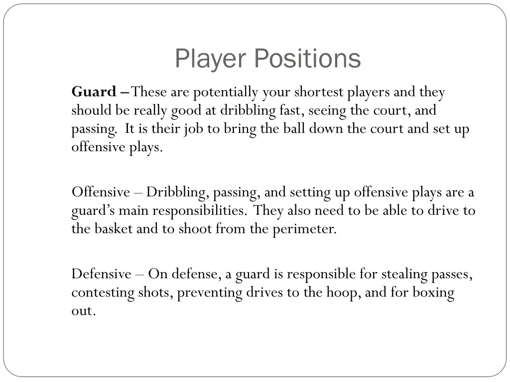 player positions 2