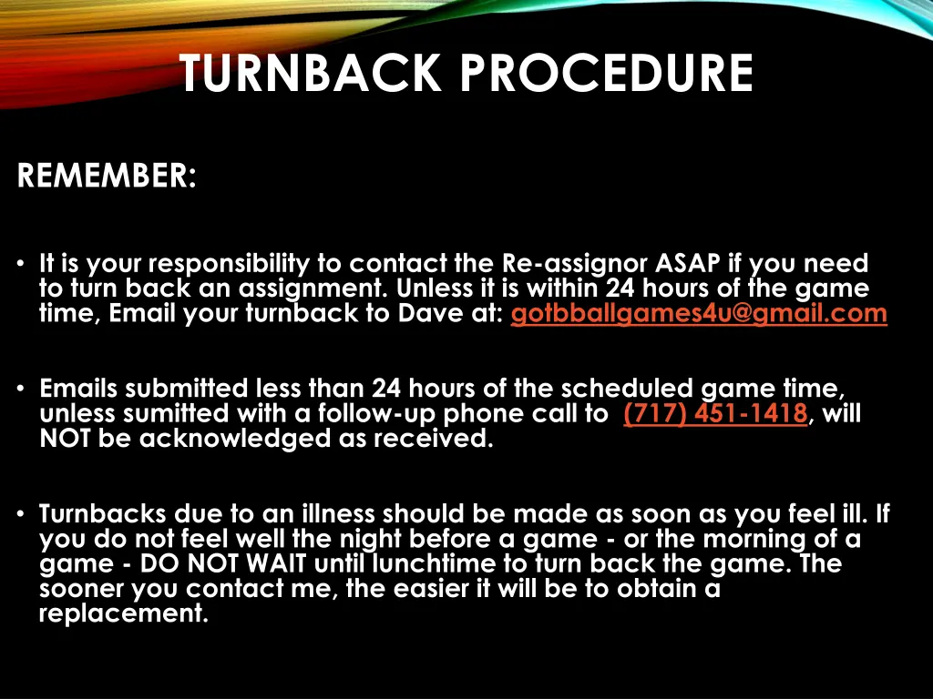 turnback procedure