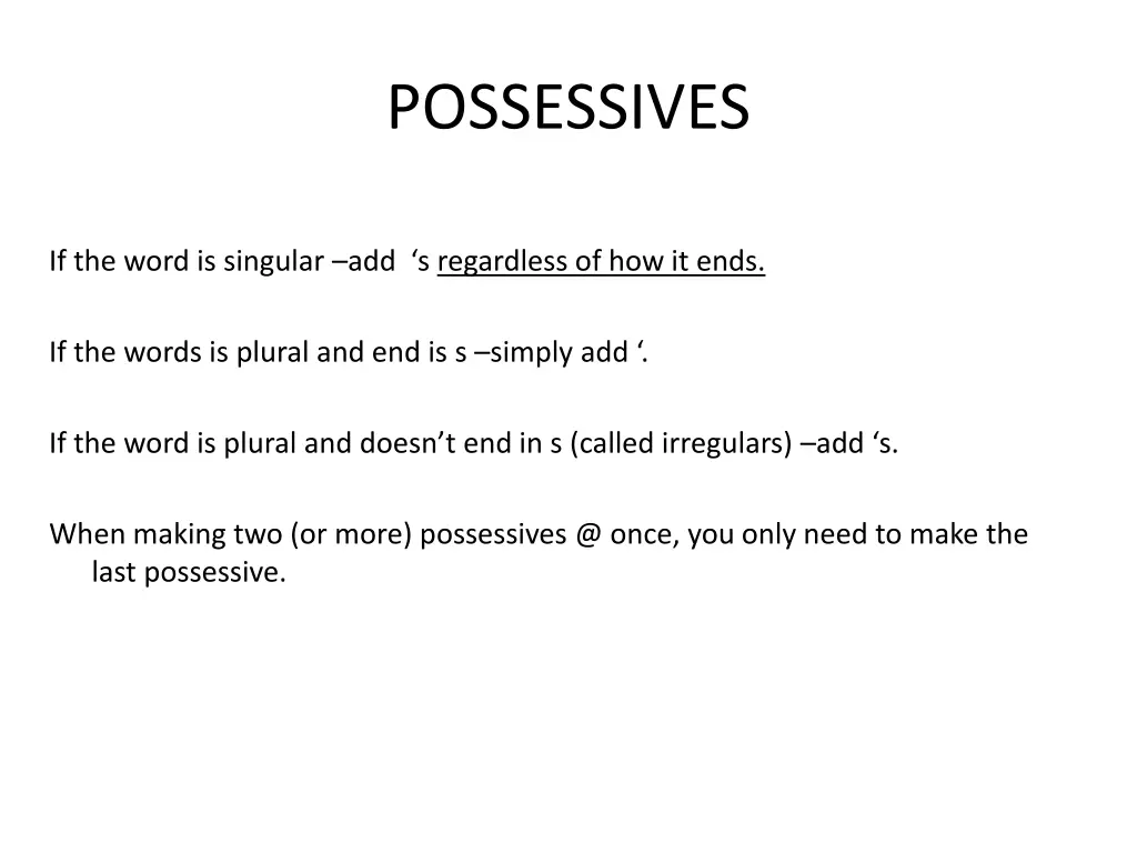 possessives