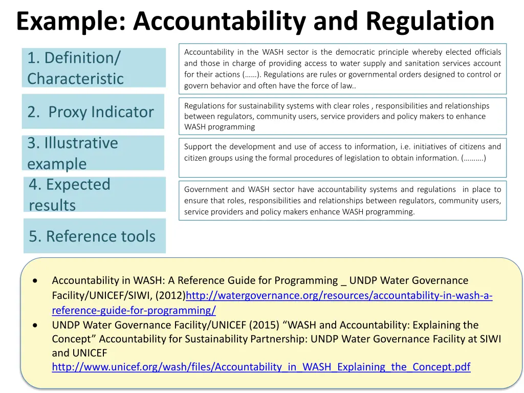 example accountability and regulation