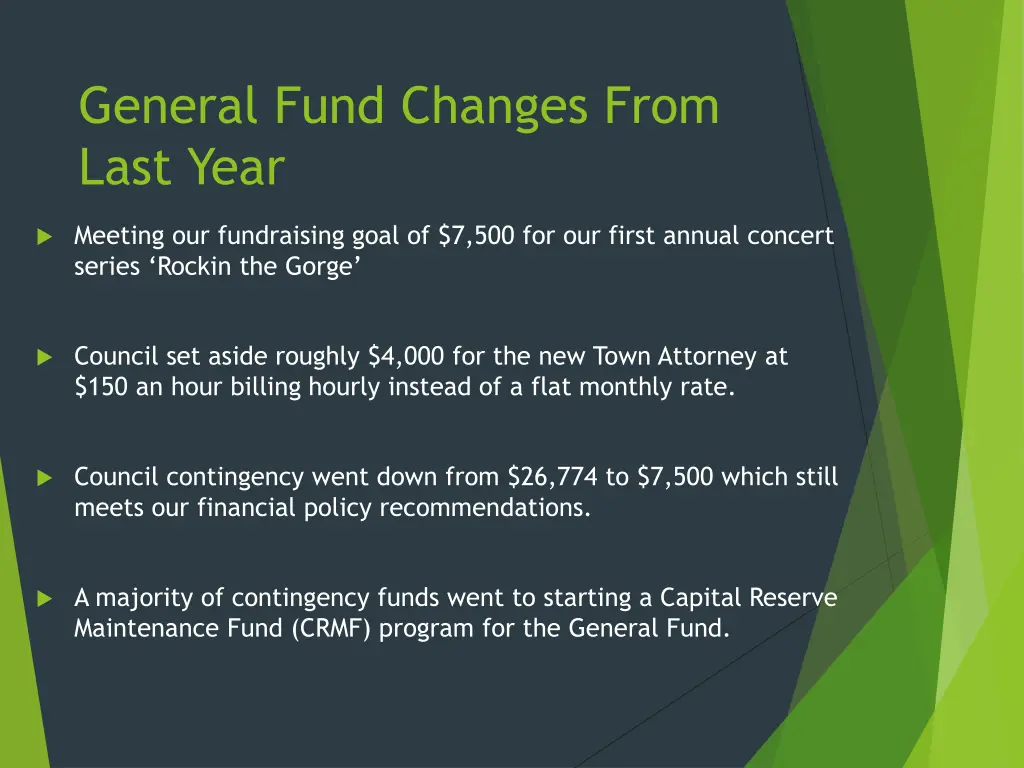 general fund changes from last year 1