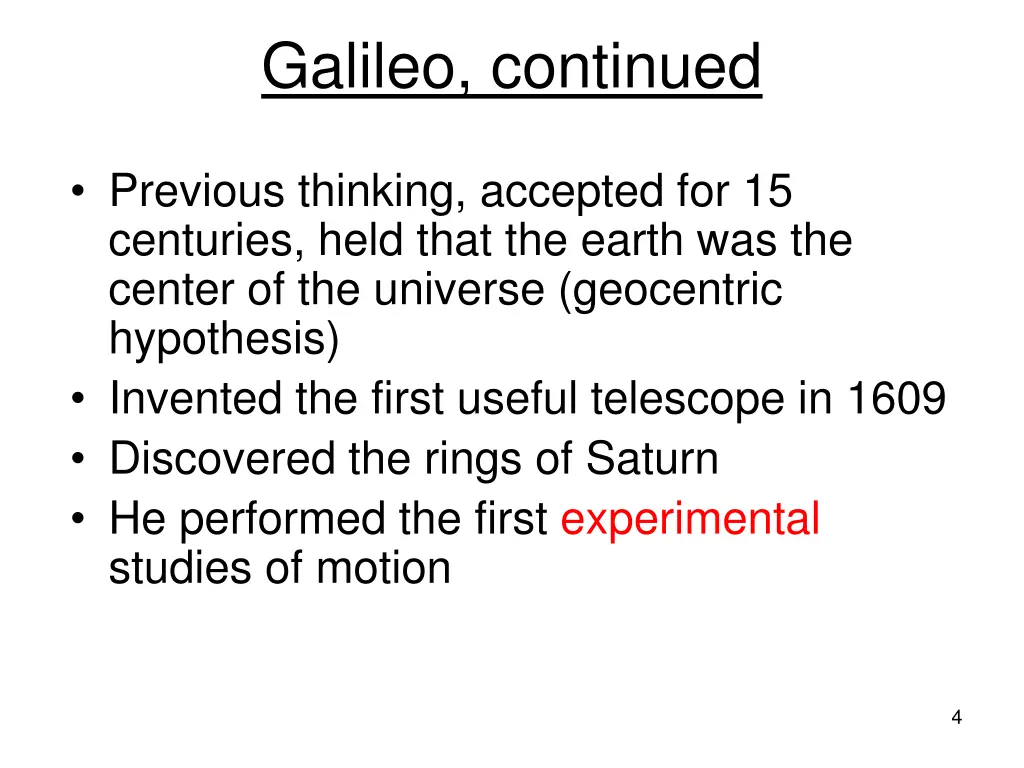 galileo continued