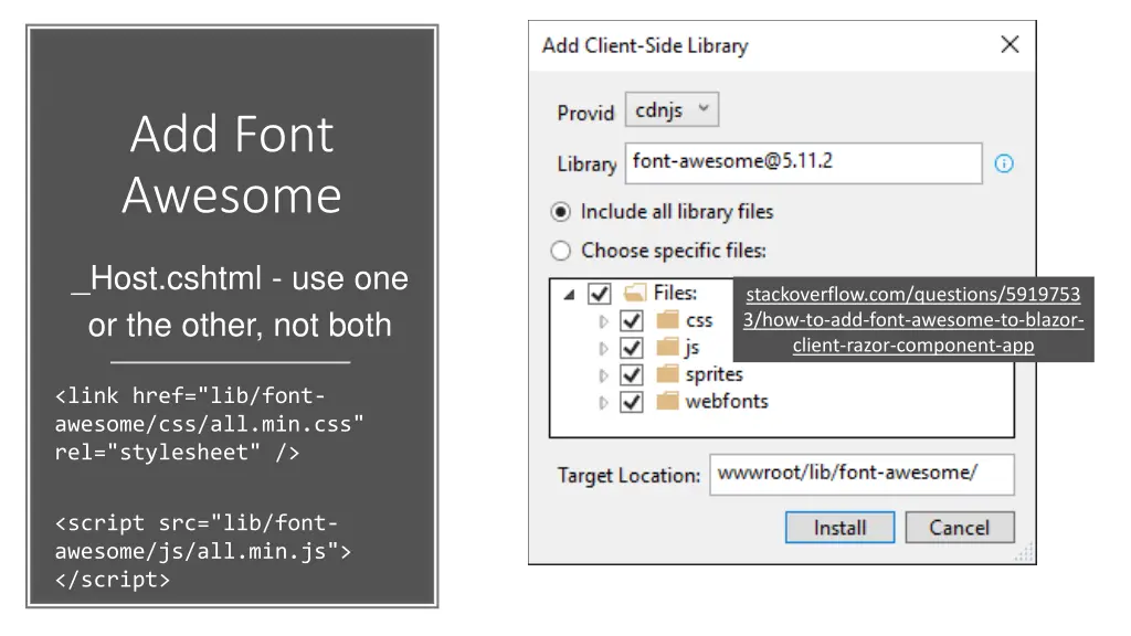 add font awesome