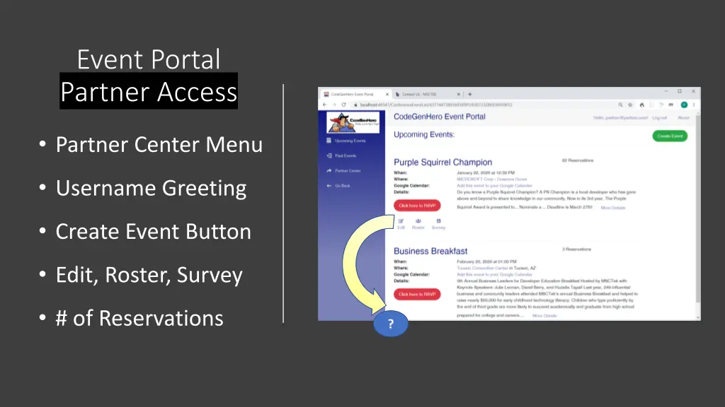 event portal partner access