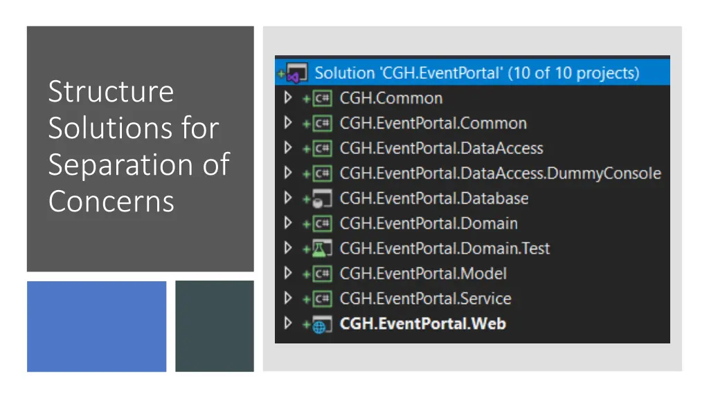 structure solutions for separation of concerns