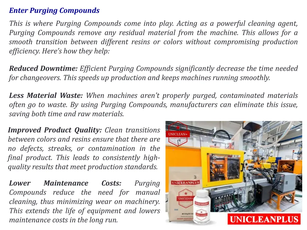 enter purging compounds