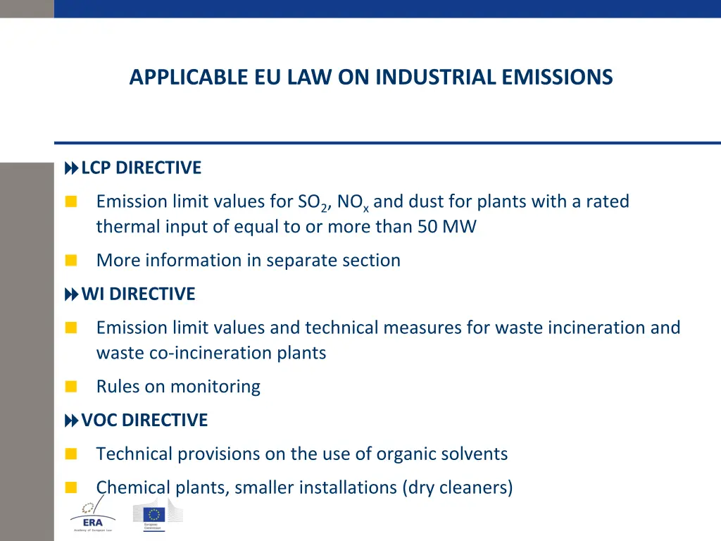 applicable eu law on industrial emissions 3