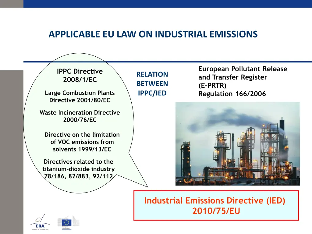 applicable eu law on industrial emissions