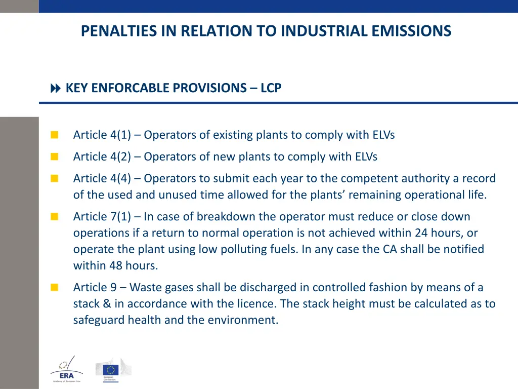 penalties in relation to industrial emissions 1