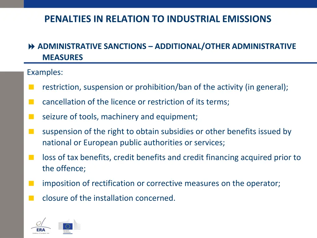 penalties in relation to industrial emissions 7