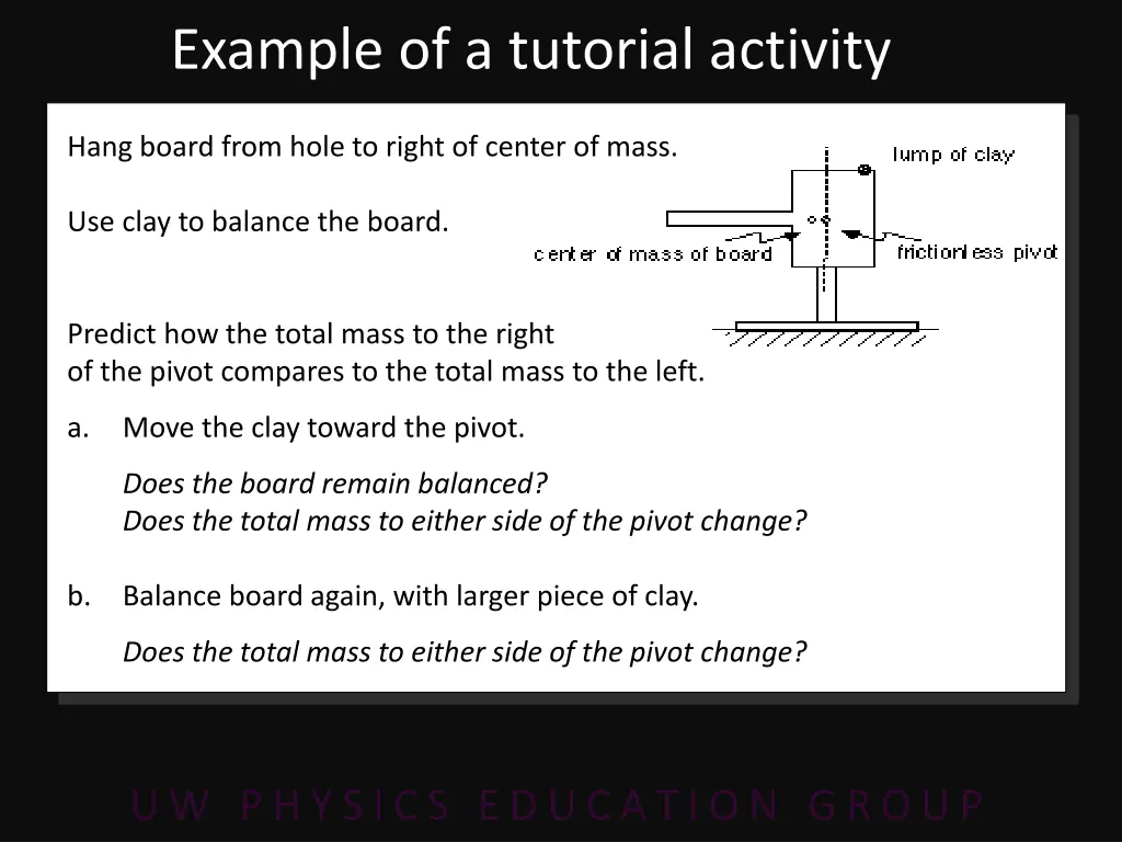 example of a tutorial activity